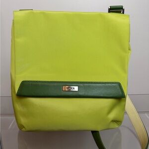 Tumi Neon Lime Crossbody with Forest Green Trim
